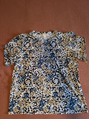 Michael Kors Floral Daisy Print Short Sleeve Top